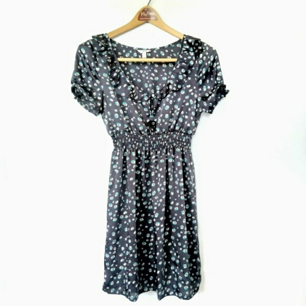 Babydoll fLoral blue green red mini dress